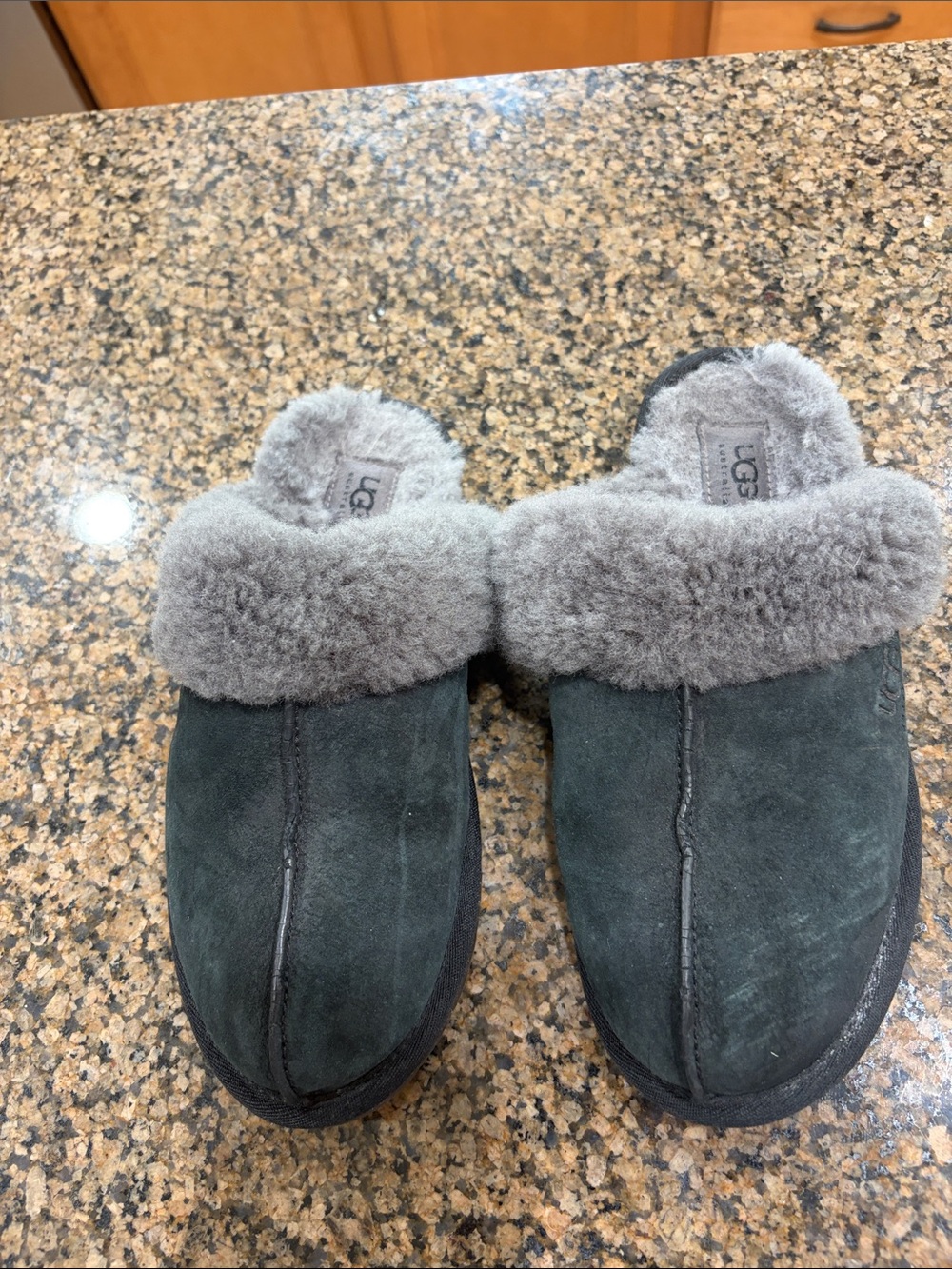 UGG Women's Black Suede Slip-On Slippers Scuffette